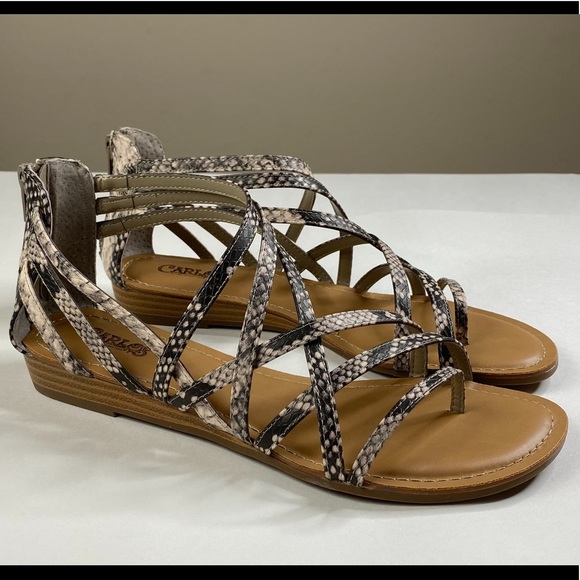 Carlos Santana Shoes - Carlos Santana Amara sandals in snakeskin pattern